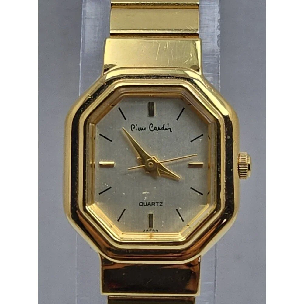 Pierre Cardin Vintage Womens Gold Tone Octagon Dress Watch Dainty New Battery
